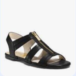 MICHAEL Michael Kors Genuine Leather Flat Sandals Berkley Zipper